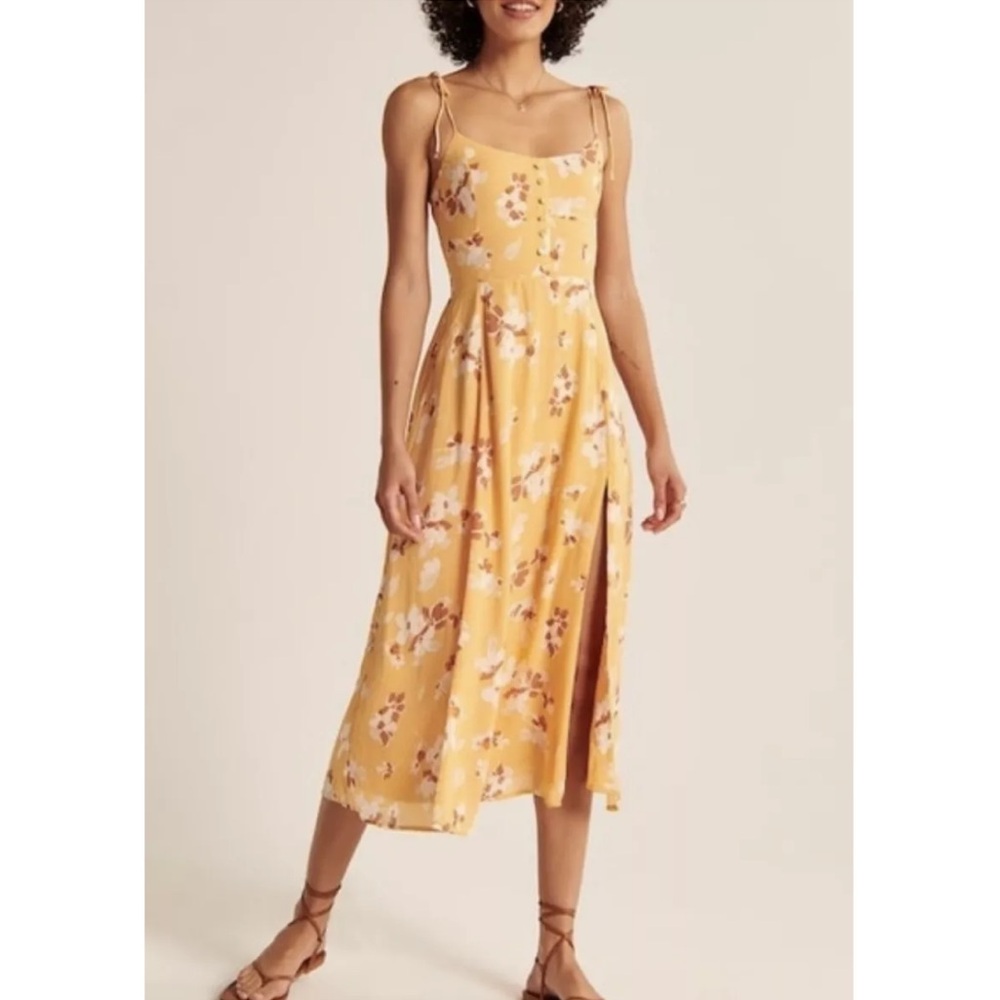 Abercrombie Tie-Strap Corset Midi Dress